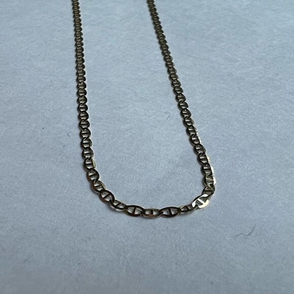 14k Real Gold 1.4mm Flat Mariner Chain necklace 24” | Italian chain|Italian Gold - Picture 4 of 9
